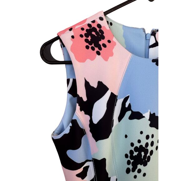 Calvin Klein Floral Sheath Dress - Women’s Size 4, Blue Multi, Sleeveless - Picture 2 of 6